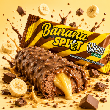 Protein Bar Wispy - Banana Split 10xBars 55gr. Protein Bar Wispy - Banana Split 10xBars 55gr.